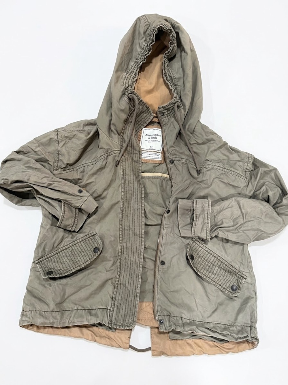 Abercrombie & Fitch Kids Hooded Anorak Jacket - Olive Green